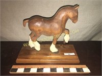 hand carved 10" carved draft horse