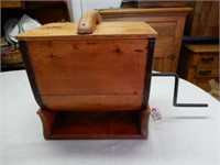 Very Nice Old Wooden Churn With Wooden Cover