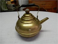 Small Brass Tea Pot W/Wood Knob & Handle