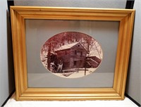 Grist Mill Photograph in Frame
