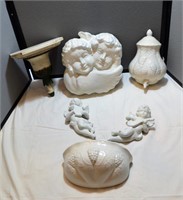 Cherub Wall Hangings and Wall Sconce