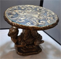 Camel Table with Glass Top
