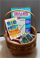 Large assortment of Cards and Games in Basket