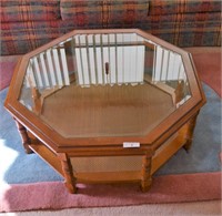 Octagonal Coffee Table - Beveled Glass