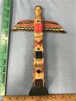 13" Carved wood totem, imported        (g 22)