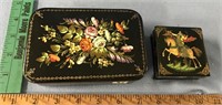 Lot of 2 Russian lacquer boxes, 1 is 5.5" x 3.5" x