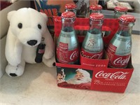 Roy Rogers can; Coca-Cola bottles,bear, snow globe