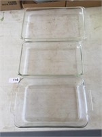 Pyrex (2); Anchor (1) glass baking dishes