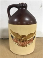 Vintage American eagle stoneware jug w/ cork