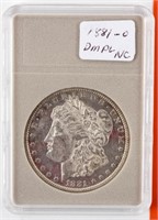 Coin 1881-O Morgan Silver Dollar BU DMPL