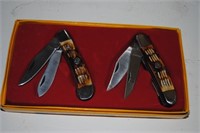2 pc knife set wild turkey handmade