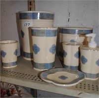 7 pc ceramic bathroom set