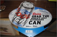 tin coors light beer sign