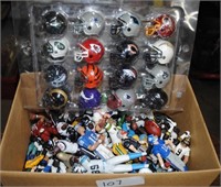 lot - small nfl figures and helmets