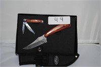 NEW 2 pc knife set wooden handle