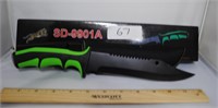 green handle hunting knife w/sheath