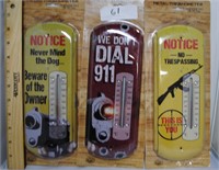 NEW - 3 metal thermometers