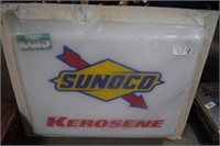 plastic sunoco kerosene sign 28"x23" - has a crack