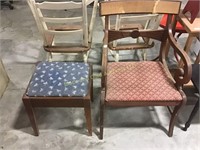 3ft tall wooden chair with wooden bench