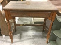 30" tall small wooden desk with drawer