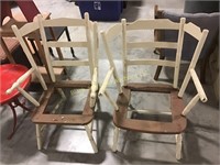 2 wooden wingback project chairs