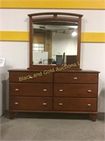 77" tall dresser with mirror & 6 drawers