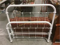 Vintage single size bed with metal spring base