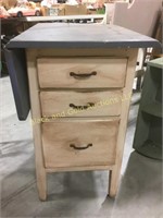 Wooden Side table with drop leaf on one side