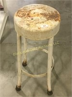 2ft tall Vintage metal stool with some rusting