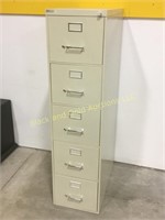 59" tall 5 drawer filing cabinet with key