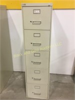 59" tall 5 drawer filing cabinet with key