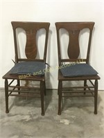 3ft tall mid century oak chairs