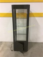 74" tall square showcase with glass shelves