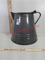 Gray enamelware pitcher pot