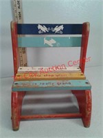 Wooden step stool chair