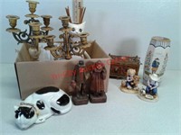 Figurines and antique candelabras and more