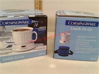 2 CorningWare lunch warmer and carrying case