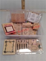 Lots of various wooden stamps