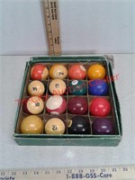 Set of aramith billiard pool balls
