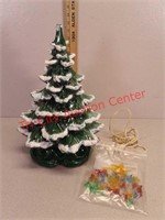 Vintage lighted ceramic Christmas tree deco with