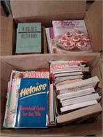 2 boxes books - cookbooks, household hints,