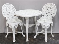 Lightweight White Patio Table & 2 Chairs