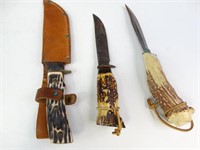 (3) - Antler Hunting Knives