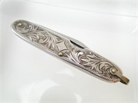 Vintage Sterling Silver Fancy Pen Knife
