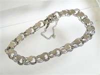 Vintage Sterling Silver Triple Link Charm Bracelet
