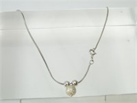 Elegant 925 Silver Beaded Necklace