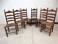 Ladderback Chairs with Rush Seats - 6