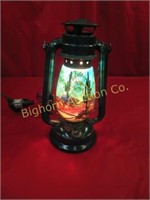 Vintage Electric Lantern Hand Painted