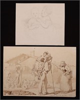 Sir George Hayter. Watercolor and Sketch (Pair)