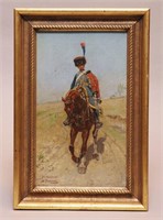 [Military]  19th c. Oil on Canvas
